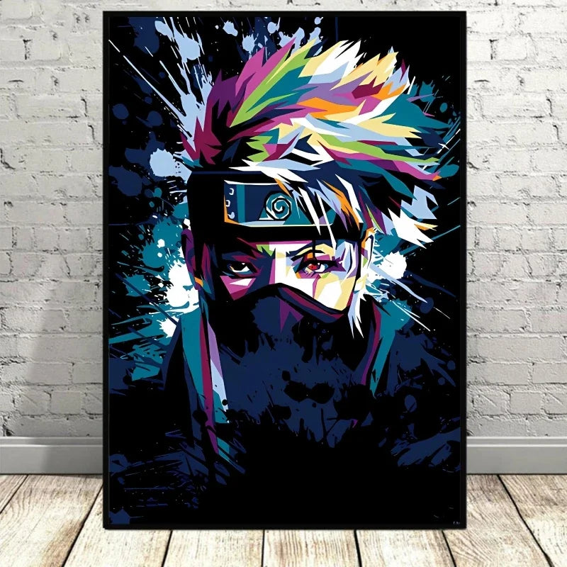 Canvas Art Walls Painting Naruto Hatake Kakashi Hanging Decorative Modular Prints Cartoon Character Picture Christmas Gifts