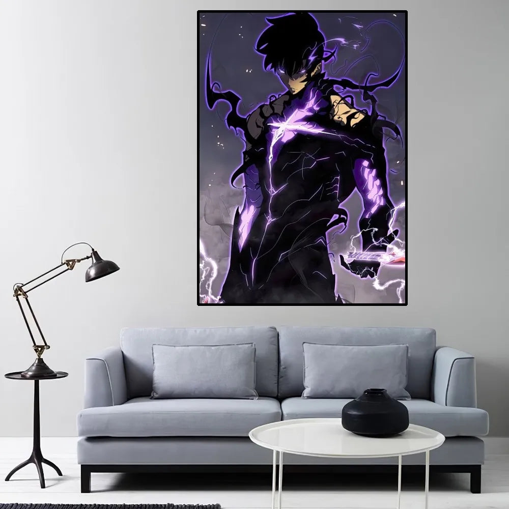 S-Solo L-Leveling Poster Family Room Decoration Living Room Bedroom Aesthetics Art Mural Stickers Decorative Painting