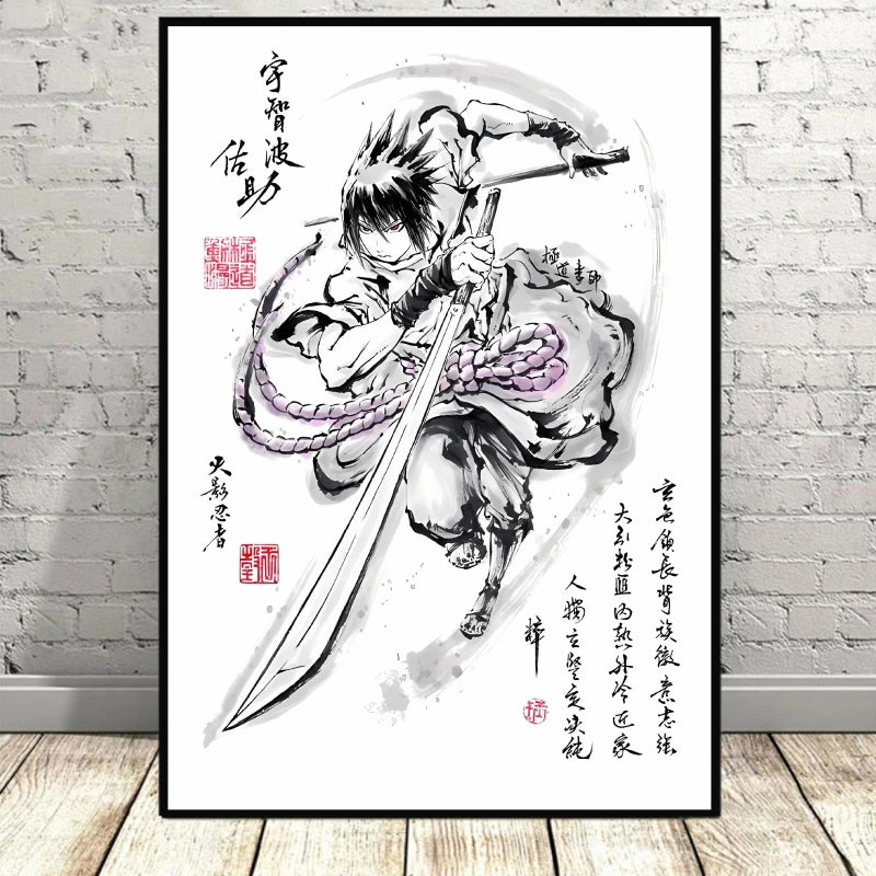 Japan Classic Anime Naruto Poster Character Sketch Living Room Decor Posters Manga Decoration Painting Classic Art Wall Stickers