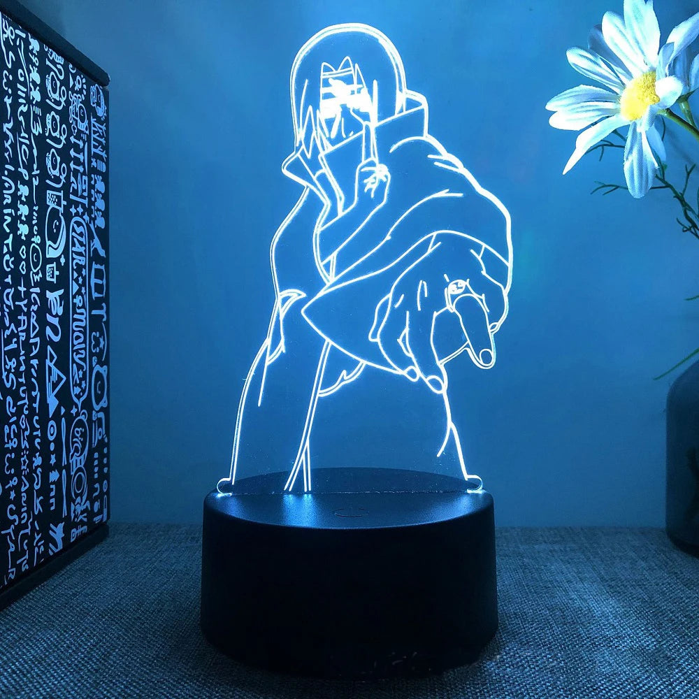 Anime Naruto Uzumaki LED Night Light Toys Akatsuki Kakashi Hatake Kid Bedroom Nightlight Itachi Uchiha 3D 7/16 colors Lamp Decor