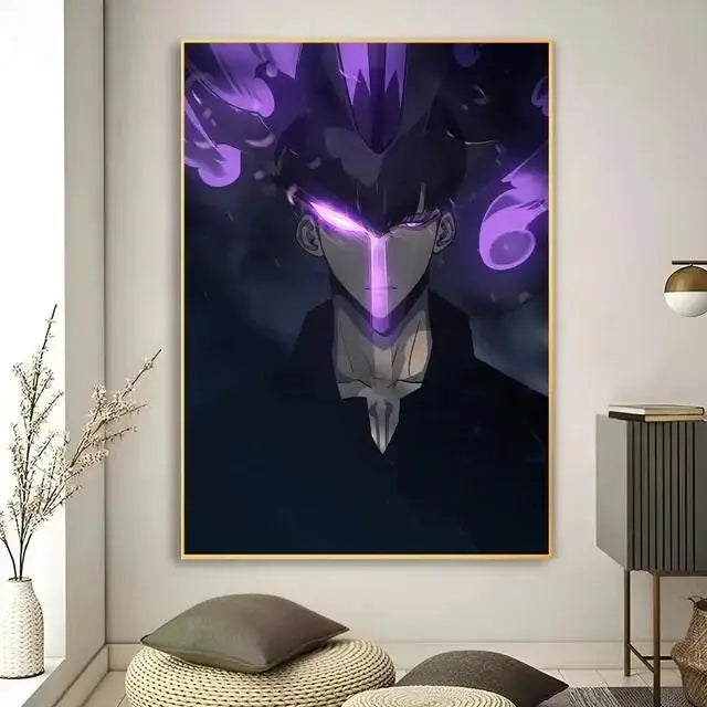 Solo Leveling Anime Canvas Wall Art HD Kawaii Cat Cars Poster for Game Room Decor Gifts and Wall Murals