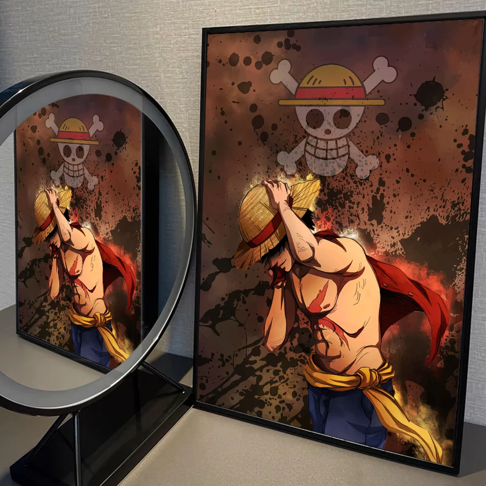 Hot One Anime P-Piece Whitepaper Poster HD Quality Poster Wall Art Painting Study Room Wall Decor