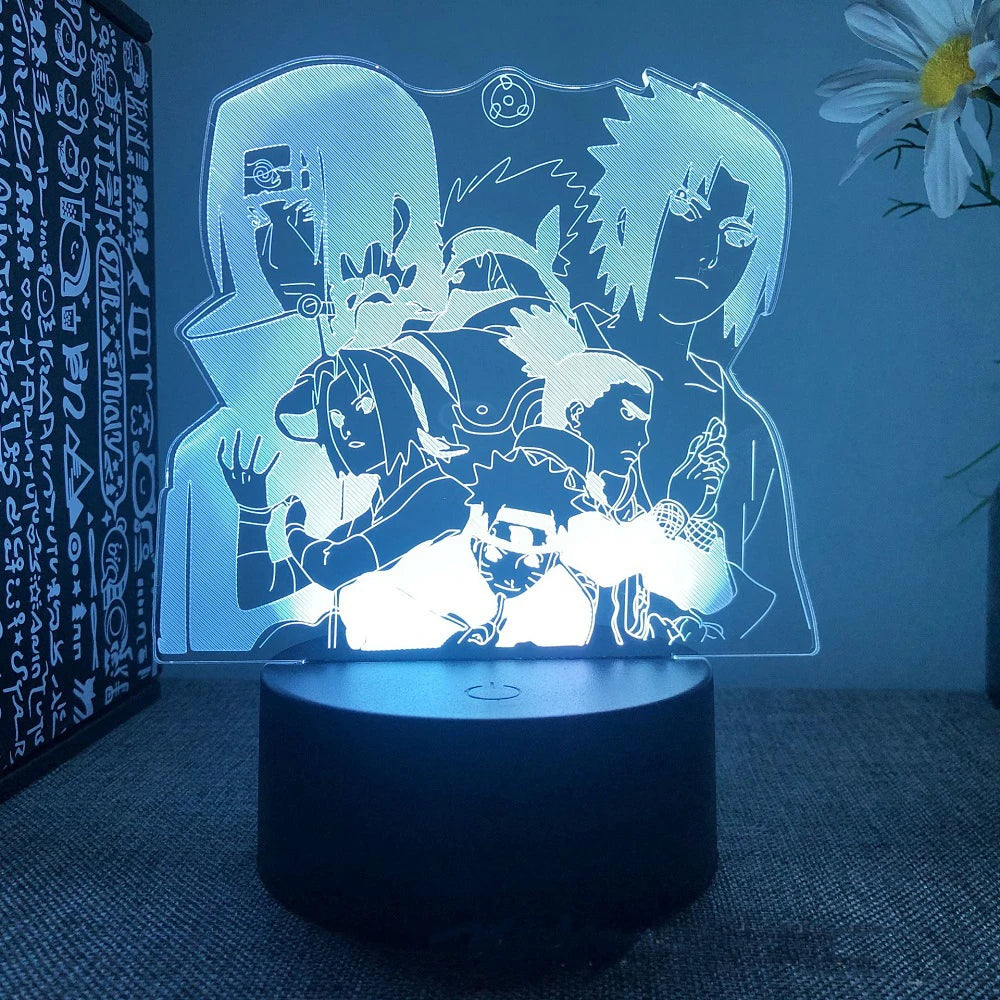 Anime Naruto Uzumaki LED Night Light Toys Akatsuki Kakashi Hatake Kid Bedroom Nightlight Itachi Uchiha 3D 7/16 colors Lamp Decor