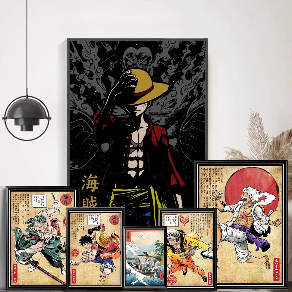 Hot One Anime P-Piece Whitepaper Poster HD Quality Poster Wall Art Painting Study Room Wall Decor