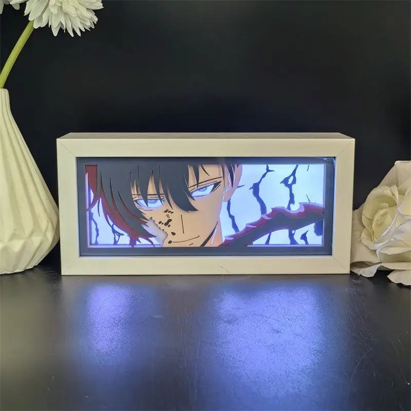 Anime Solo Leveling Paper carved lamp Anime Figure Cheng Xiaoyu 3D LED Color Light Box Room Decoration Collect Night Light Gift