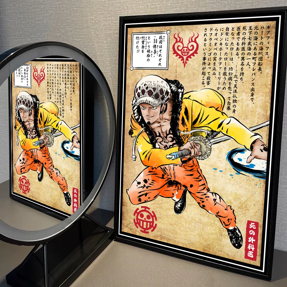 Hot One Anime P-Piece Whitepaper Poster HD Quality Poster Wall Art Painting Study Room Wall Decor