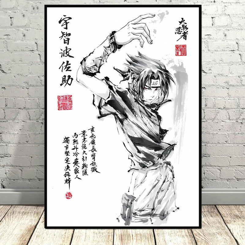 Japan Classic Anime Naruto Poster Character Sketch Living Room Decor Posters Manga Decoration Painting Classic Art Wall Stickers