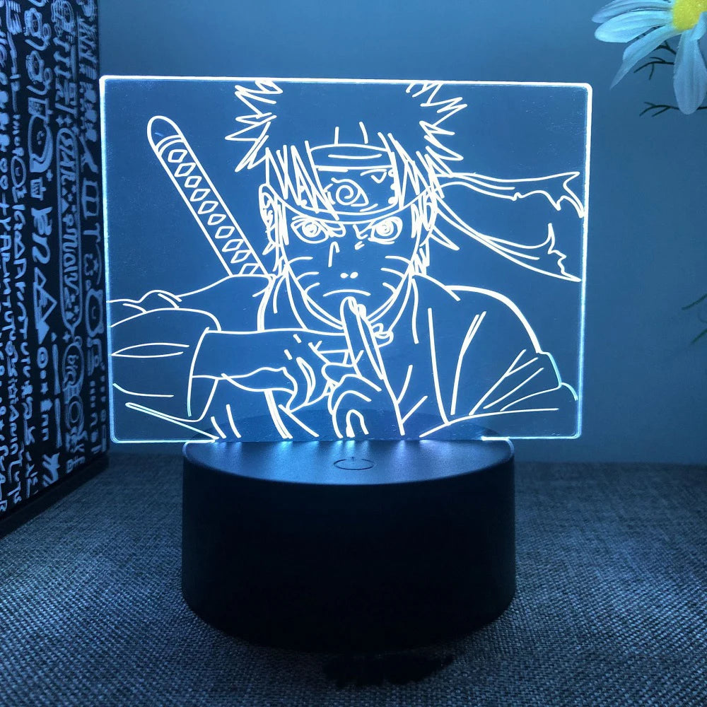 Anime Naruto Uzumaki LED Night Light Toys Akatsuki Kakashi Hatake Kid Bedroom Nightlight Itachi Uchiha 3D 7/16 colors Lamp Decor
