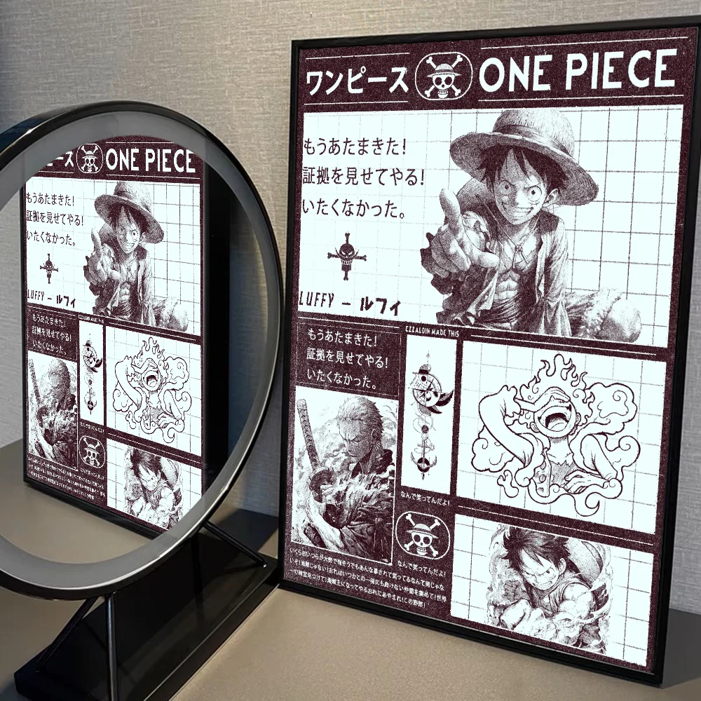 Hot One Anime P-Piece Whitepaper Poster HD Quality Poster Wall Art Painting Study Room Wall Decor