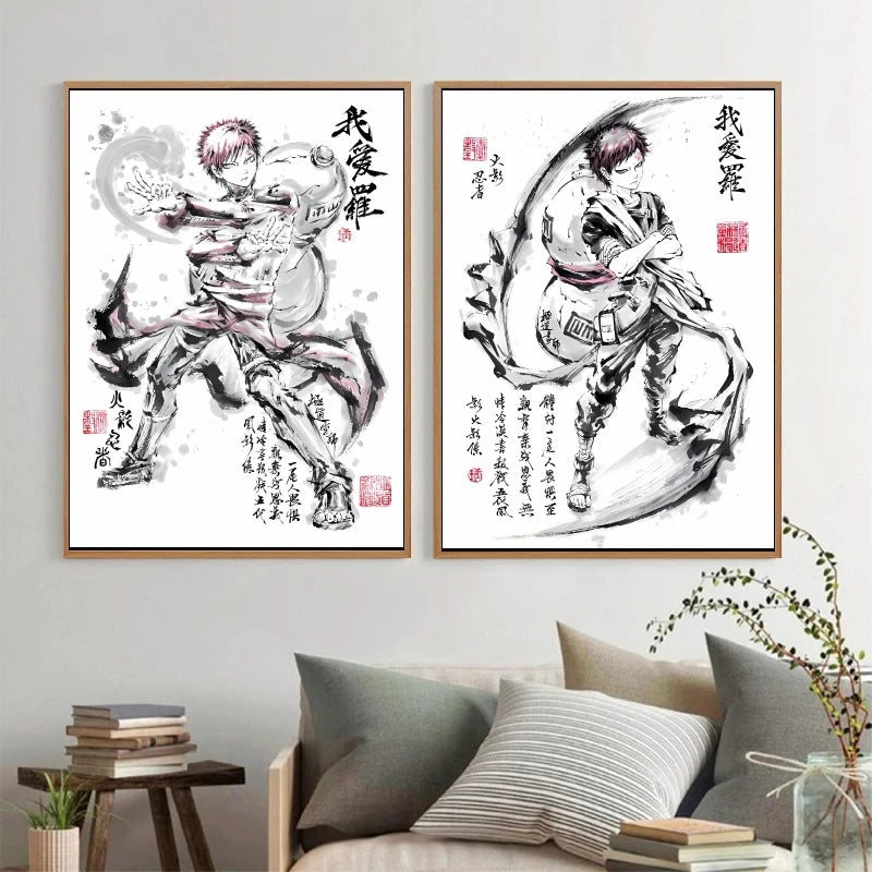 Japan Classic Anime Naruto Poster Character Sketch Living Room Decor Posters Manga Decoration Painting Classic Art Wall Stickers
