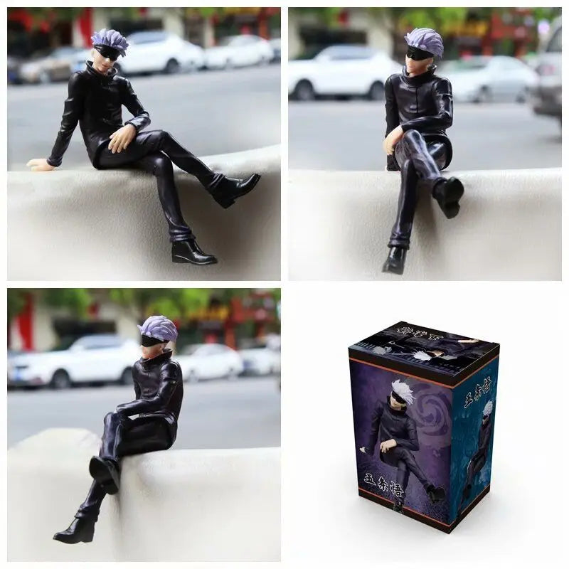 New Gojo Satoru 10CM Anime Jujutsu Kaisen Figure Itadori Yuji Seated Noodle Stopper Model PVC Children Toys Static Gift Doll