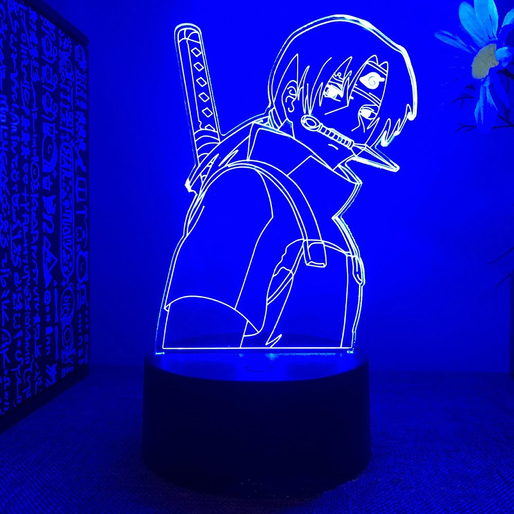 Anime Naruto Uzumaki LED Night Light Toys Akatsuki Kakashi Hatake Kid Bedroom Nightlight Itachi Uchiha 3D 7/16 colors Lamp Decor