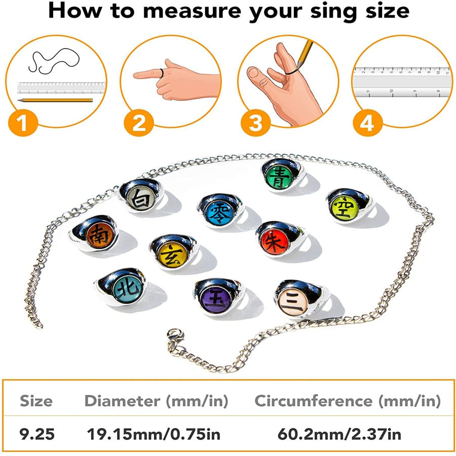 10 Pcs Anime rings