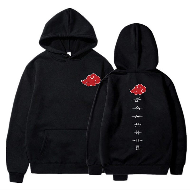 Anigarms Naruto Akatsuki Anime Manga Hoodies Men Women Funny Cartoon Graphic Oversized Black and White Sweatshirt Pullover Unisex