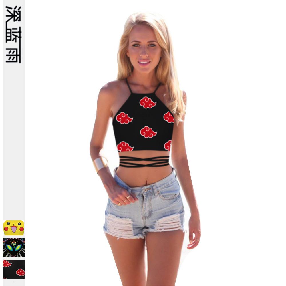 Anime Sleeveless T-shirt for summer women NS