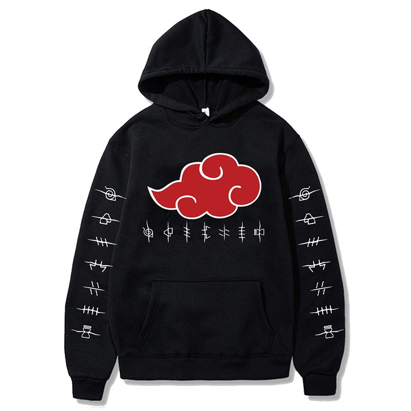 Anigarms Akatsuki Naruto Anime Manga Hoodies Men Women Funny Cartoon Graphic Oversized Black and White Sweatshirt Pullover Unisex