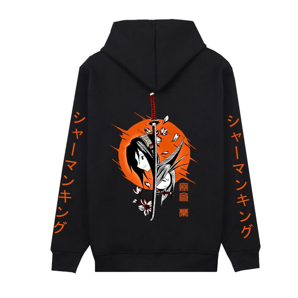 Hoodie Shaman King Oversized Coat Zipper Hoodie Japanese Anime Yoh Asakura Cosplay Loog Sleeve Gift Men Women Hooded