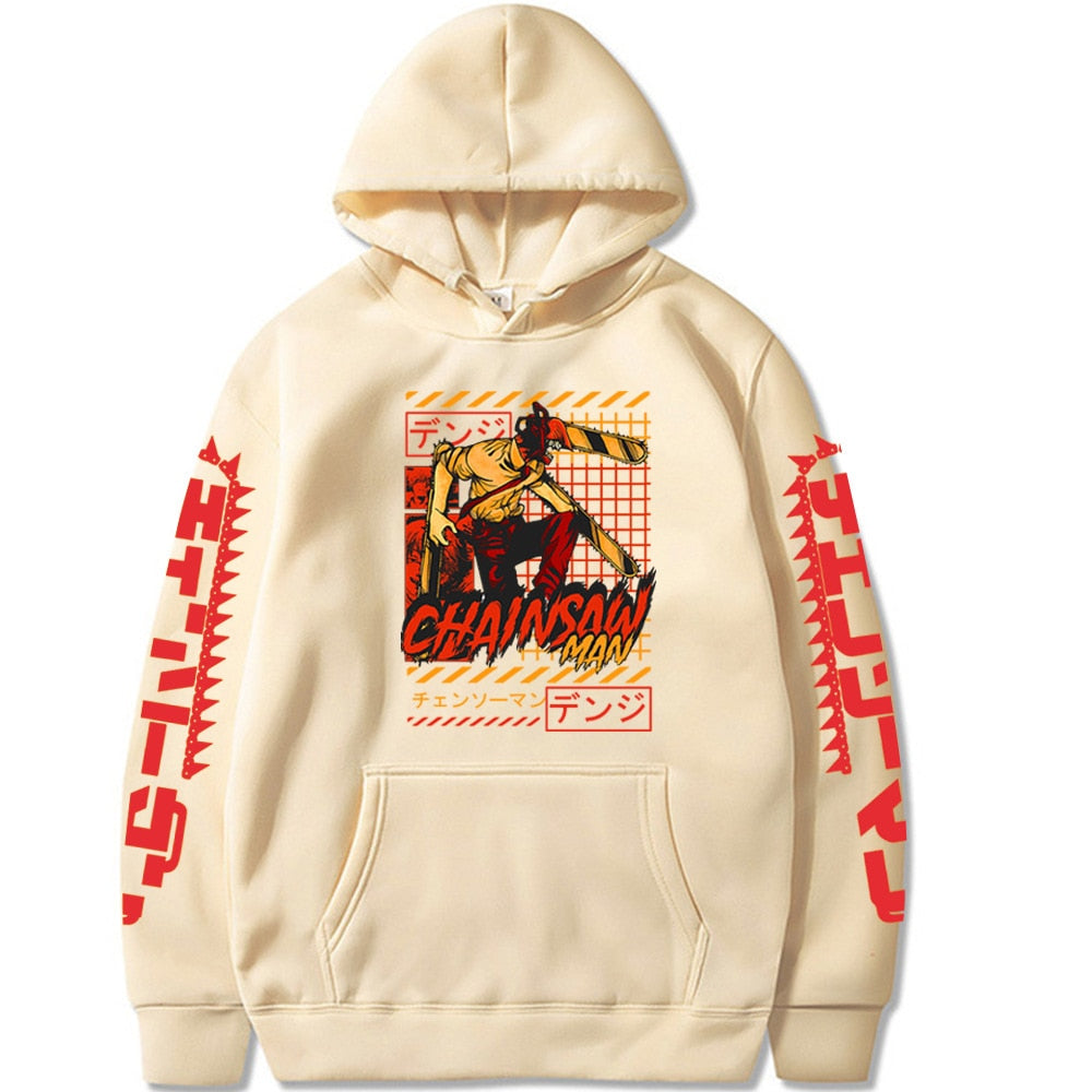 Chainsaw Man Hoodies Japanese Anime Manga Printing Streetwear Casual Long Sleeve Winter Fleece Sweatshirts Men's Clothes Unisex