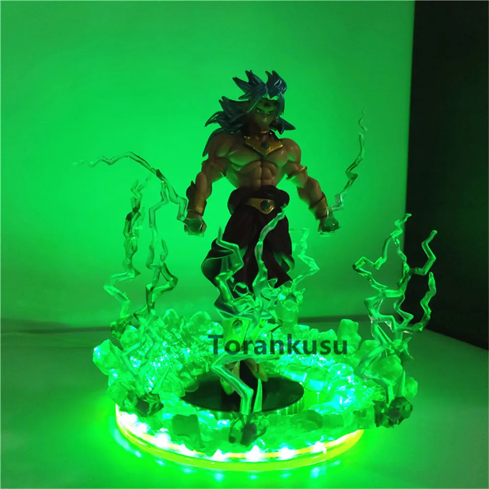 Anime Figures Dragon Ball Z Broly DIY LED PVC Toys Broli Action Figurals Model Doll Collection Brinquedos Lights Set Xmas Gift