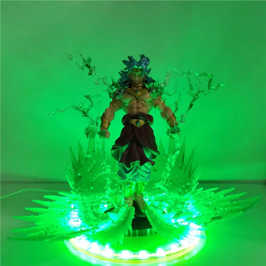 Anime Figures Dragon Ball Z Broly DIY LED PVC Toys Broli Action Figurals Model Doll Collection Brinquedos Lights Set Xmas Gift