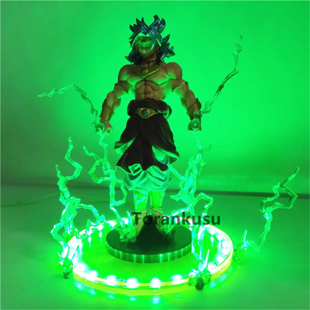 Anime Figures Dragon Ball Z Broly DIY LED PVC Toys Broli Action Figurals Model Doll Collection Brinquedos Lights Set Xmas Gift