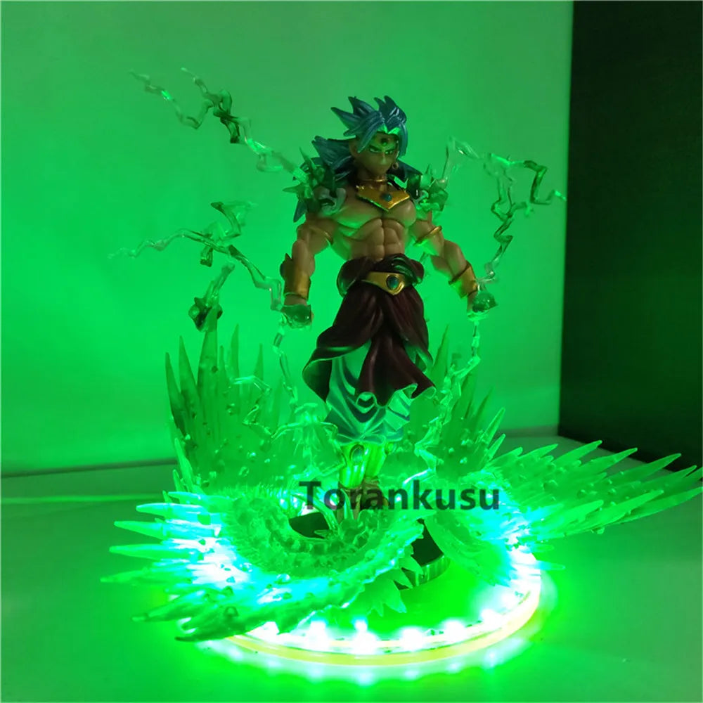 Anime Figures Dragon Ball Z Broly DIY LED PVC Toys Broli Action Figurals Model Doll Collection Brinquedos Lights Set Xmas Gift