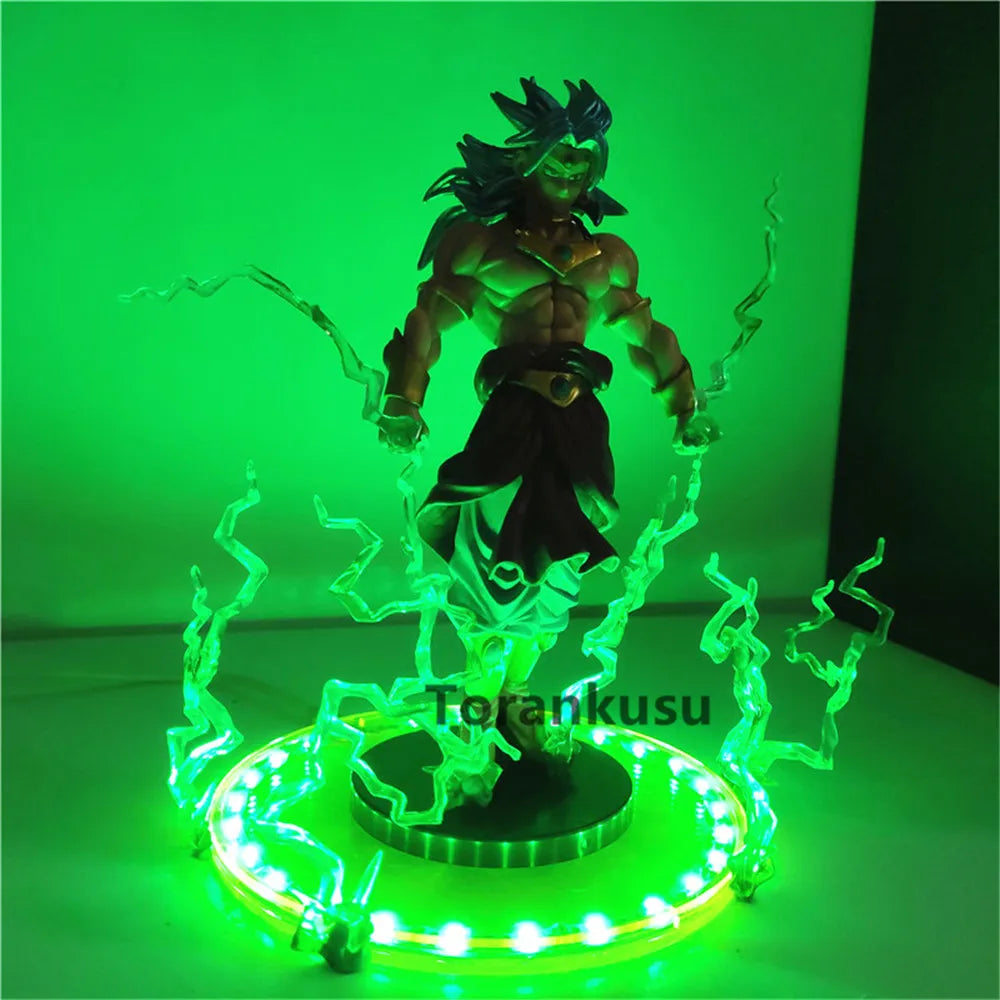 Anime Figures Dragon Ball Z Broly DIY LED PVC Toys Broli Action Figurals Model Doll Collection Brinquedos Lights Set Xmas Gift