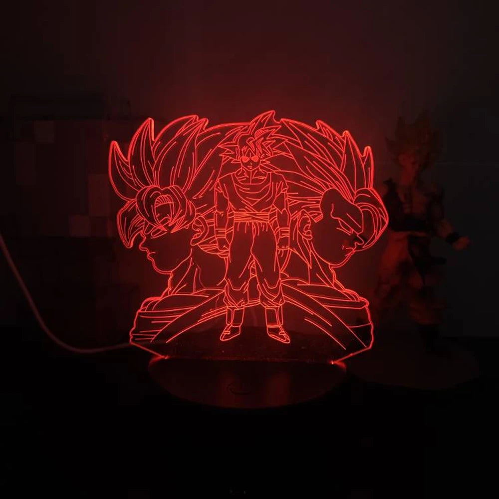 3D Illusion Anime Goku Vegeta Dragon Ball Z Super Saiyan Night Light with Remote Control and Smart Touch Room Decor Lamp gift