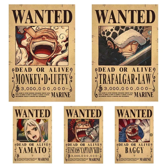 New Anime One Piece Luffy 3 Billion Bounty Wanted Posters