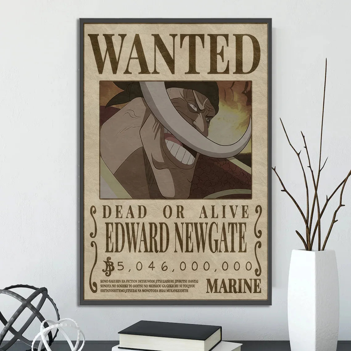 One Piece Self-adhesive Poster Bounty Order Luffy Wallpapr Ace Figures Nami Home Decoration Painting Anime Zoro Wall Art Sanji