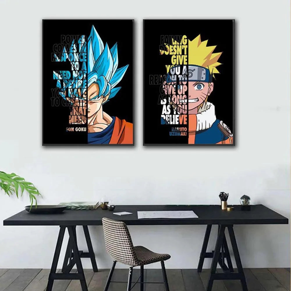 Anime HD Painting Dragon Ball One Piece Naruto Poster Mural Canvas Painting Decoration Cartoon Figure Picture Wall Art Kids Gift