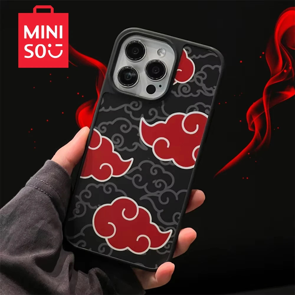 Anime Akatsuki Clouds Kurama Cases for iphone 16 15 14 13 12 11 Pro Max Full Cover Painting Soft Bumper Phonecase Funda