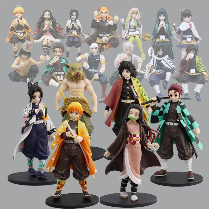 Anime 16CM Demon Slayer Kimetsu No Yaiba Figure Kamado Tanjirou Action Figure Agatsuma Zenitsu Nezuko Warrior PVC Model Toys.