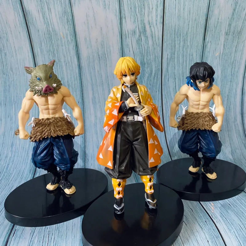 Anime 16CM Demon Slayer Kimetsu No Yaiba Figure Kamado Tanjirou Action Figure Agatsuma Zenitsu Nezuko Warrior PVC Model Toys.