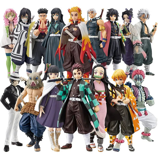 Anime 16CM Demon Slayer Kimetsu No Yaiba Figure Kamado Tanjirou Action Figure Agatsuma Zenitsu Nezuko Warrior PVC Model Toys.