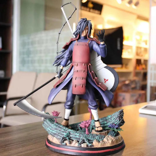 30CM Anime Naruto Action Uchiha Madara Sharingan Uchiha Group Change Head Fighting Figurine PVC Collectible Model Toy Decor Gift