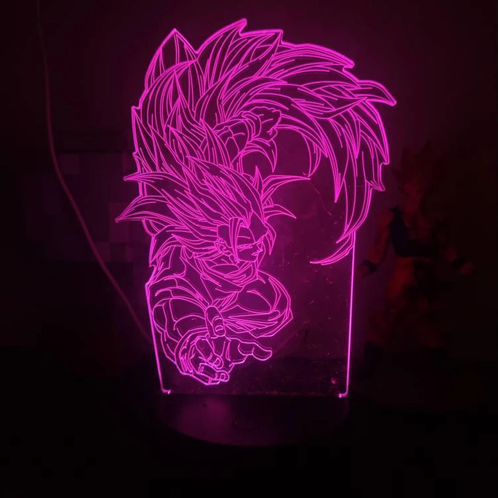 3D Illusion Anime Goku Vegeta Dragon Ball Z Super Saiyan Night Light with Remote Control and Smart Touch Room Decor Lamp gift
