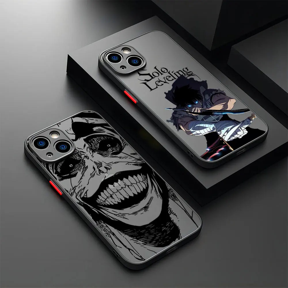 Anime S-Solo Levelings Phone Case For Samsung S24 S23 S22 S21 S20 S10 FE Note 20 10 Plus Ultra 5G Matte Transparent Cover