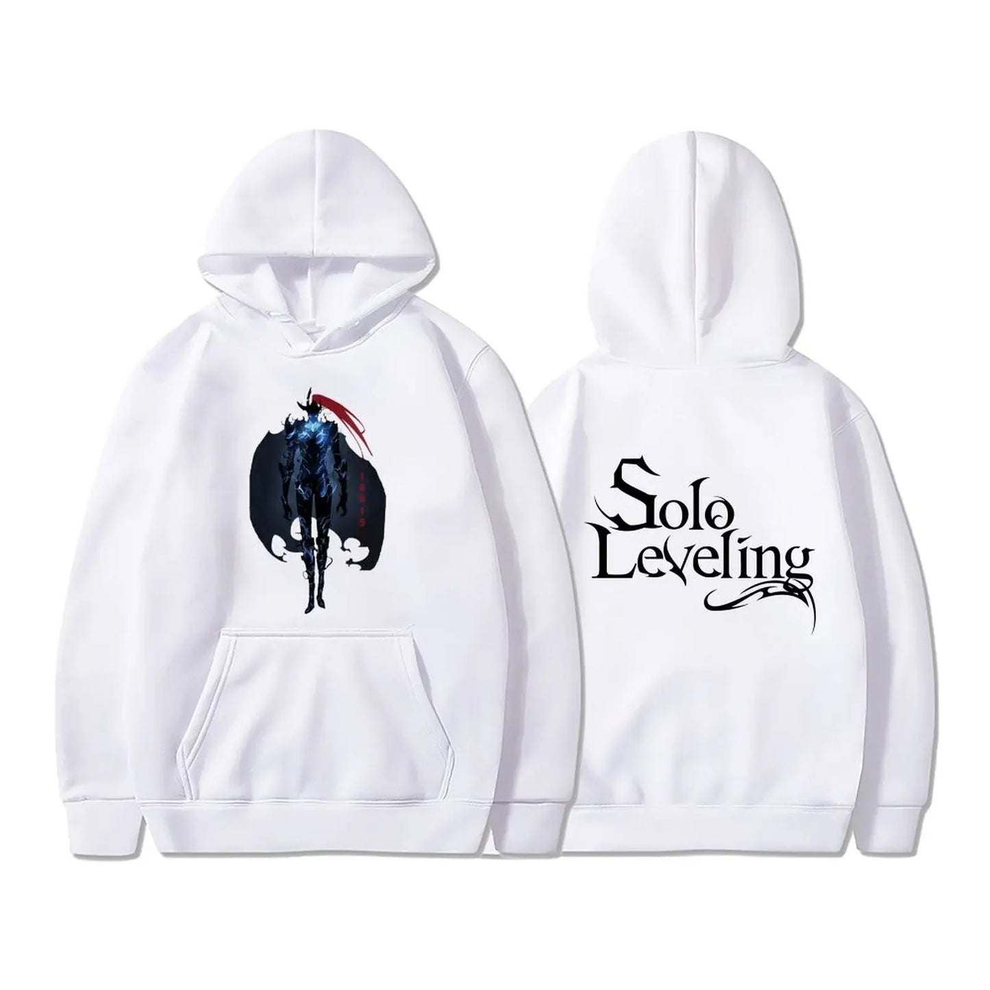 Anime Solo Leveling Sung Jin Woo Graphic Print Autumn Fleece Manga Hoodies Oversized Streetwear Harajuku Unisex