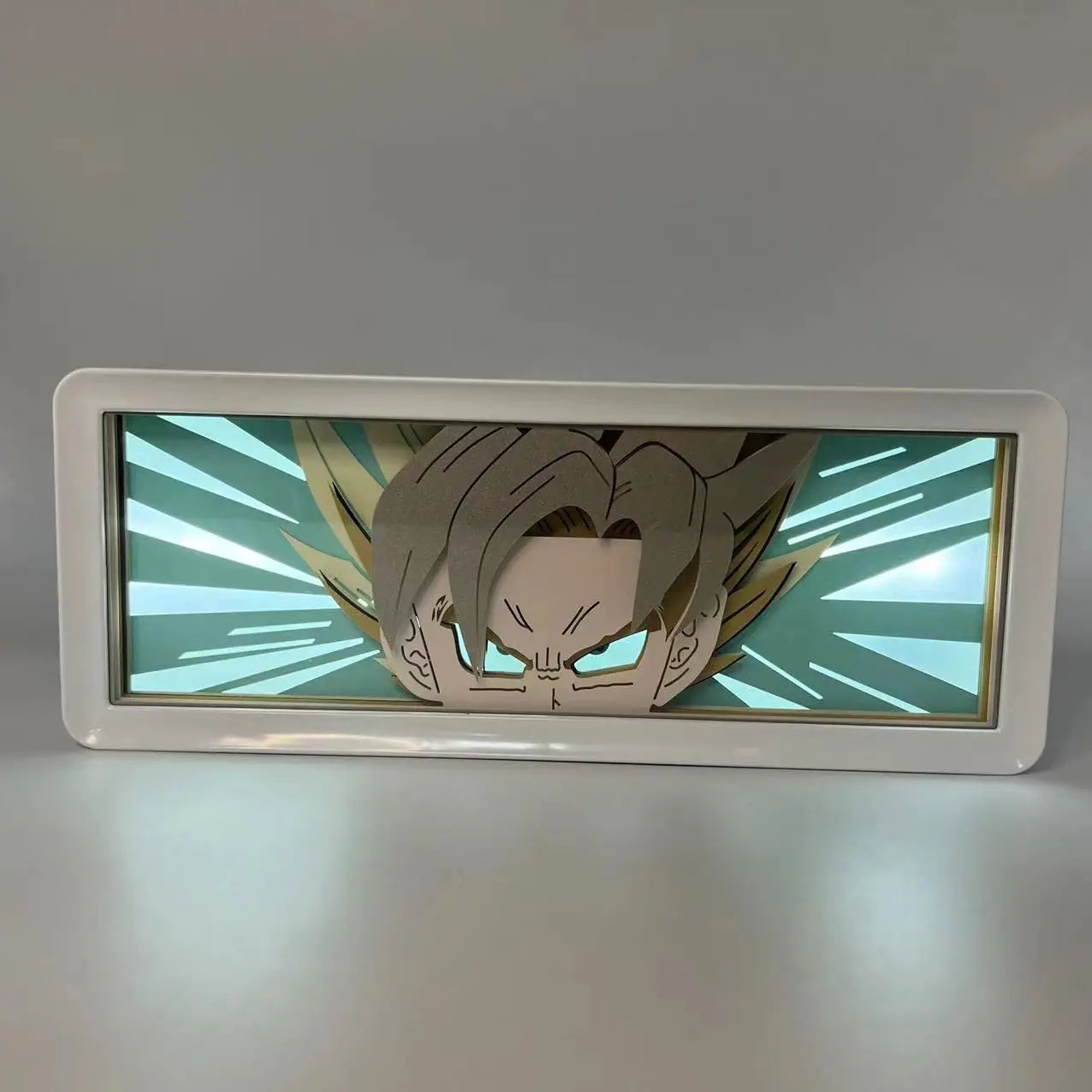 Anime DRAGON BALL Peripherals Son Goku Figure Led Light Paper Cut Shadow Box Figures Lightbox Desk Ornaments Toys Birthday Gift