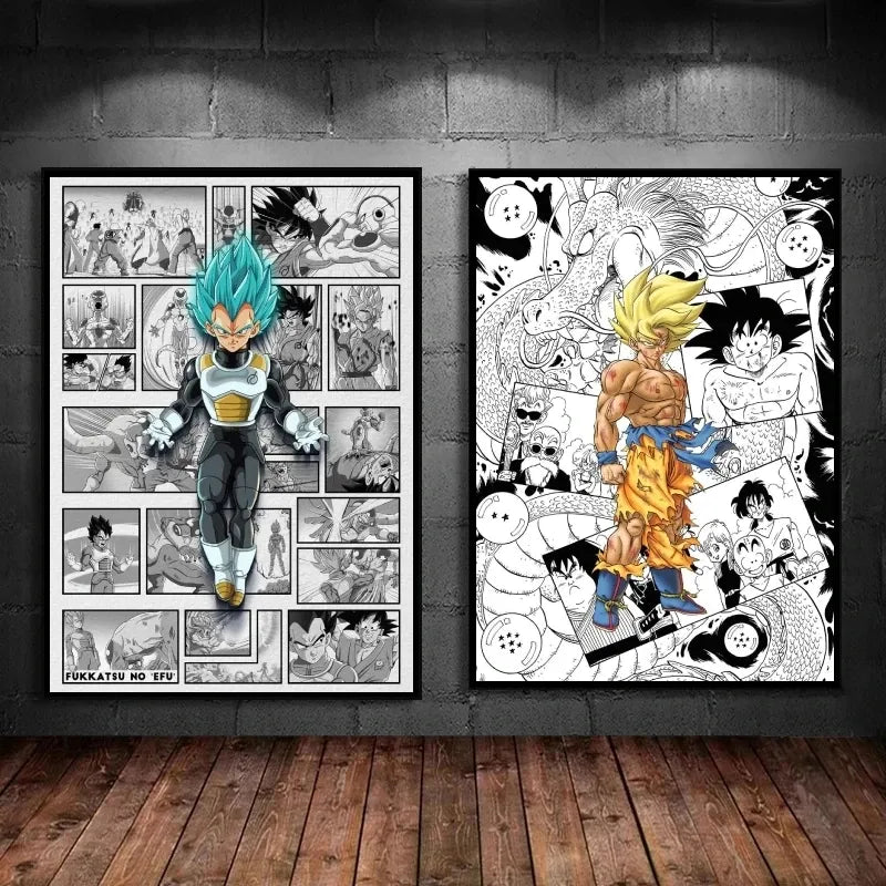 Canvas Printing Dragon Ball Anime Goku Vegeta Room Home Picture Decor Gifts Prints and Prints Decoration Paintings Poster GiftS
