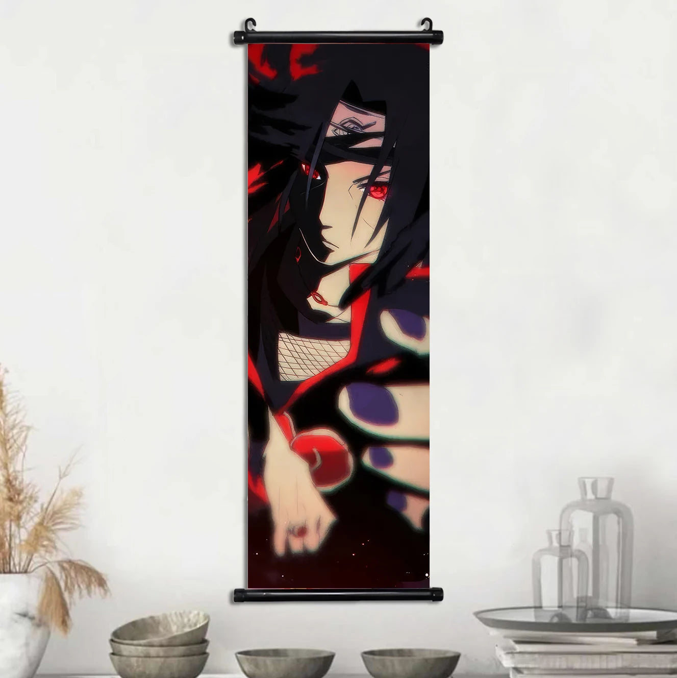 Akatsuki Hot Japanese Anime Poster Scroll Canvas Wall Hanging Painting Home Decor Itachi  Art Room Decoration Kid Gift Didara