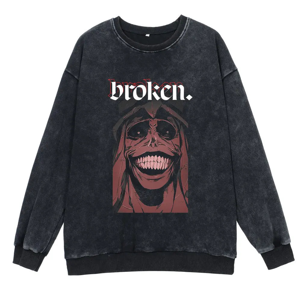 Anime Solo Leveling Retro Washed Hoodies Arise Print Vintage 100% Cotton Hooded Sweatshirts Oversize Hip Hop Male Pullover