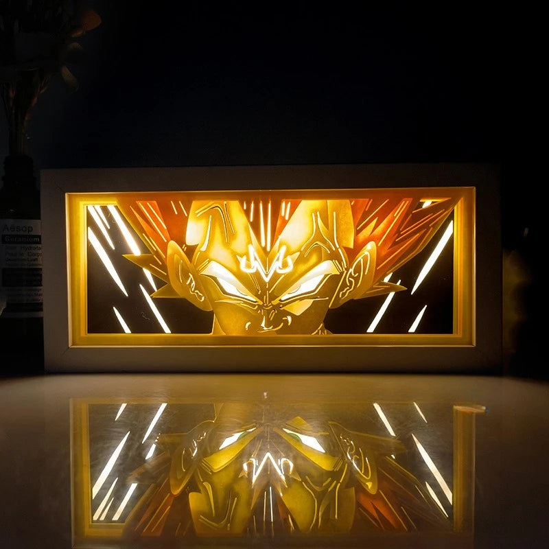 Dragon Ball Son Goku Night Light Anime Paper Cut Shadow Light Box 3D Shadow Lamp Laser Paper Carving Lamp Room Decor Party Gifts