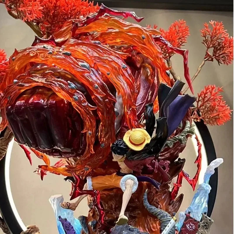 One Piece Gk Anime Figure Luffy With Led Toys Gear 3 Figurine Red Roc Pvc Statue Collectible Model Decoration Birthday Gift