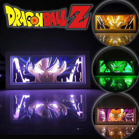 Dragon Ball Son Goku Night Light Anime Paper Cut Shadow Light Box 3D Shadow Lamp Laser Paper Carving Lamp Room Decor Party Gifts