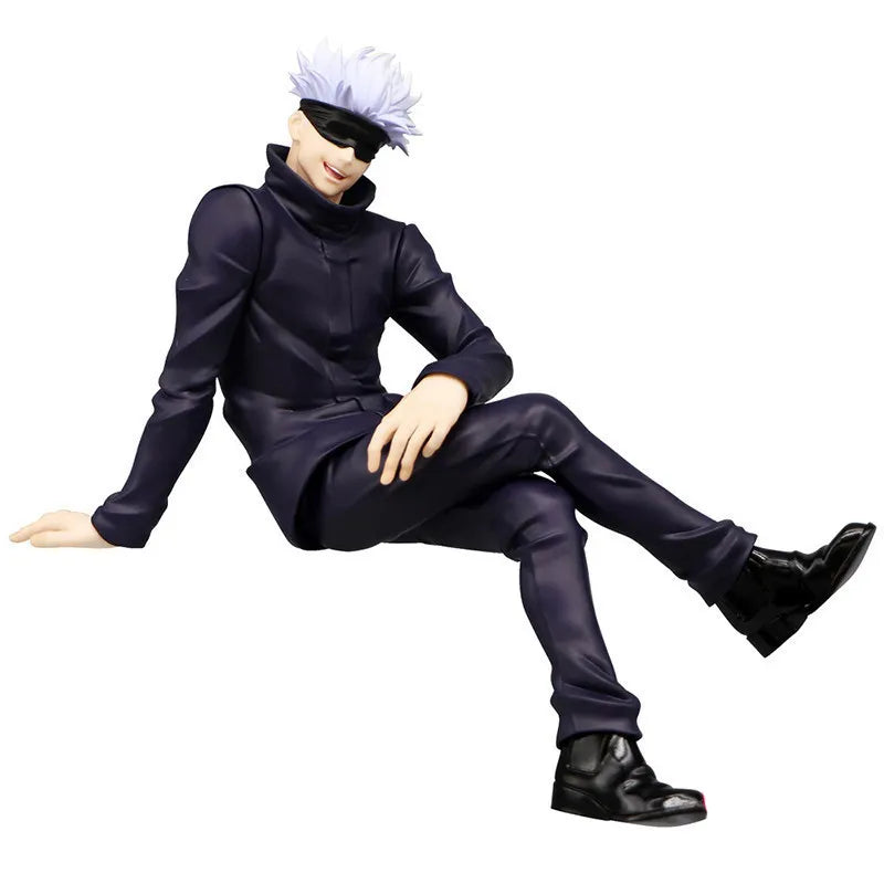 New Gojo Satoru 10CM Anime Jujutsu Kaisen Figure Itadori Yuji Seated Noodle Stopper Model PVC Children Toys Static Gift Doll
