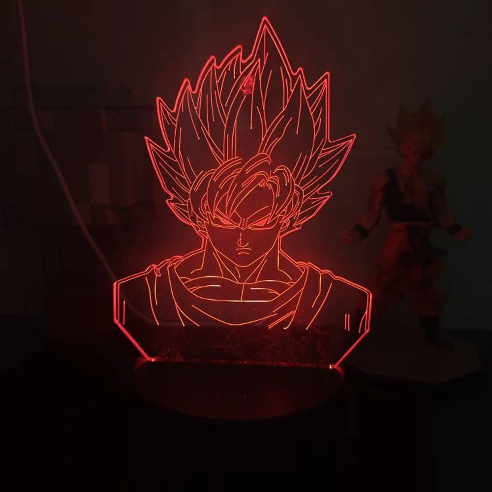 3D Illusion Anime Goku Vegeta Dragon Ball Z Super Saiyan Night Light with Remote Control and Smart Touch Room Decor Lamp gift