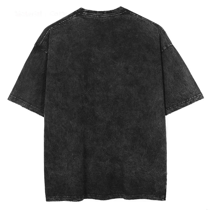Five Stage-Nika Luffy Graphic T Shirt Japanese Anime One Piece Print T-shirt Men Women Cotton Vintage Oversized Black Tees