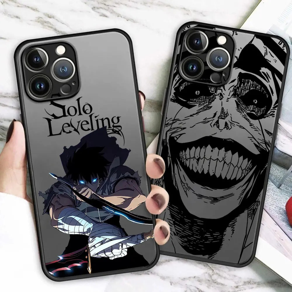 Anime S-Solo Levelings Phone Case For Samsung S24 S23 S22 S21 S20 S10 FE Note 20 10 Plus Ultra 5G Matte Transparent Cover